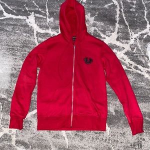 True Religion Zip Up Hoodie Red (Size Small Men’s)